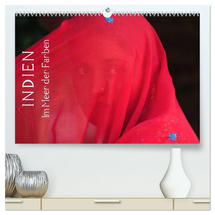 Produktbild: Indien - im Meer der Farben (hochwertiger Premium Wandkalender 2026 DIN A2 quer), Kunstdruck in Hochglanz