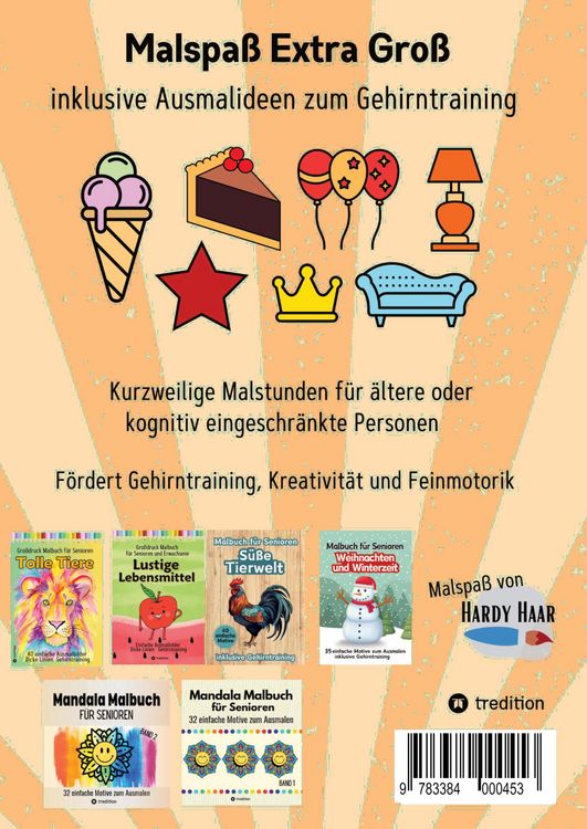Produktbild: Grossdruck Malbuch f&uuml;r Senioren, Erwachsene, Sehbehinderte Ganz nette Dinge Ausm