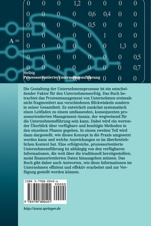 Produktbild: Prozessorientierte Unternehmensf&uuml;hrung