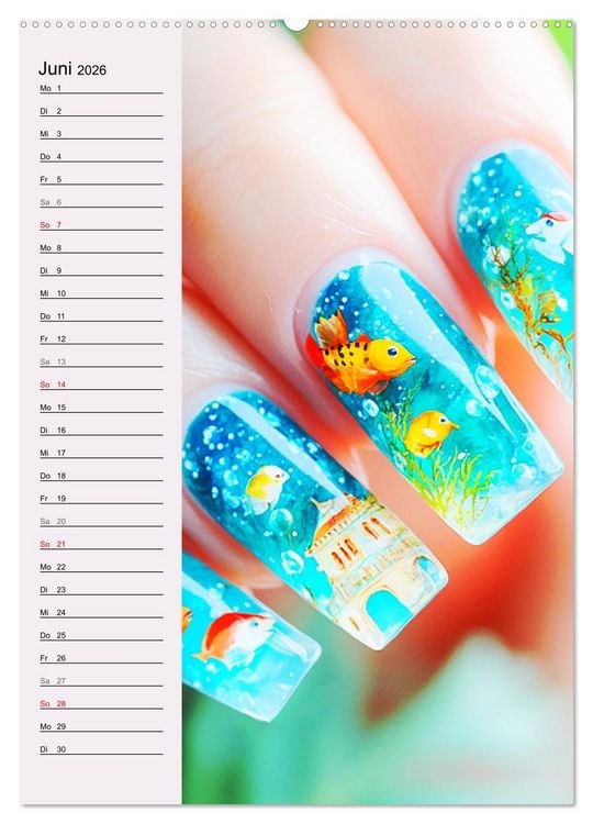 Produktbild: Nageldesign. Au&szlig;ergew&ouml;hnliche Fingern&auml;gel (hochwertiger Premium Wandkalender 2026 DIN A2 hoch), Kunstdruck in Hochglanz