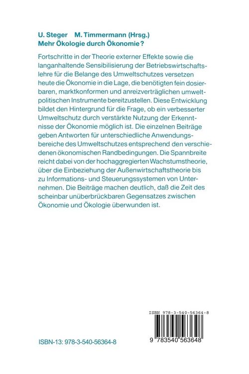 Produktbild: Mehr &Ouml;kologie durch &Ouml;konomie?