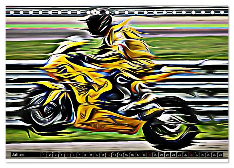 Produktbild: Fullspeed on two Wheels (Tischkalender 2026 DIN A5 quer), CALVENDO Monatskalender