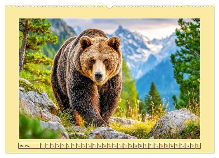 Produktbild: Im Herz der Wildnis. Die beeindruckende St&auml;rke und Stille der B&auml;ren (hochwertiger Premium Wandkalender 2026 DIN A2 quer), Kunstdruck in Hochglanz