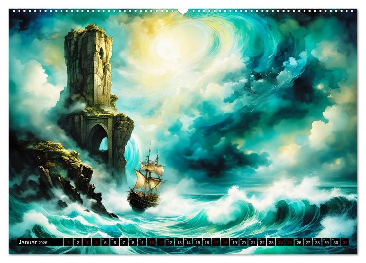 Produktbild: Zeitlose Zeugen der Meere (Wandkalender 2026 DIN A2 quer), CALVENDO Monatskalender