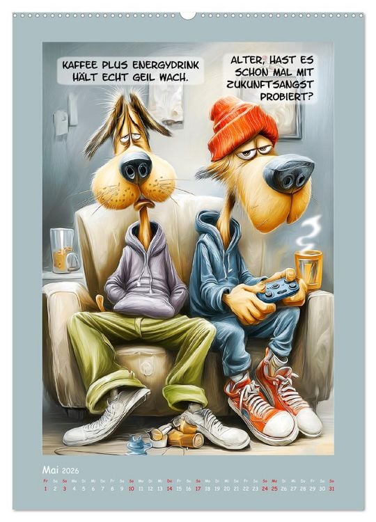 Produktbild: Hundstage. Bissiger Humor vom Feinsten (hochwertiger Premium Wandkalender 2026 DIN A2 hoch), Kunstdruck in Hochglanz