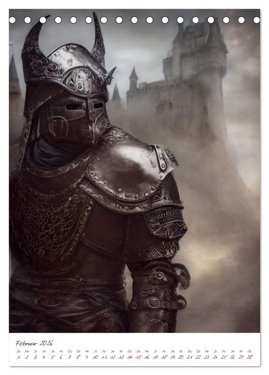 Produktbild: Dark Fantasy Art - Zeit der Helden (Tischkalender 2026 DIN A5 hoch), CALVENDO Monatskalender