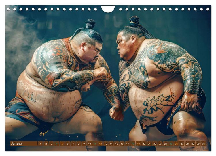Produktbild: Sumo - Japans schwere Ringer (Wandkalender 2026 DIN A4 quer), CALVENDO Monatskalender