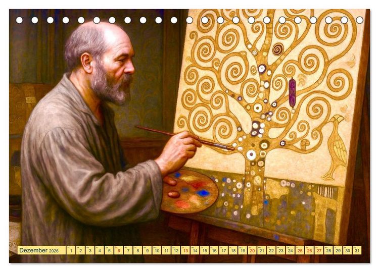 Produktbild: Gustav Klimt. Sein Leben, seine Kunstwerke (Tischkalender 2026 DIN A5 quer), CALVENDO Monatskalender