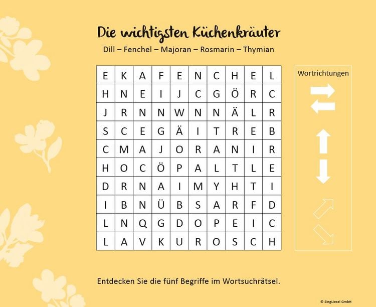 Produktbild: Wortsuchr&auml;tsel f&uuml;r Senioren mit vertrauten Begriffen. R&auml;tselspa&szlig;, Besch&auml;ftigung und Ged&auml;chtnistraining f&uuml;r Senioren. Auch mit Demenz. Gro&szlig;druck