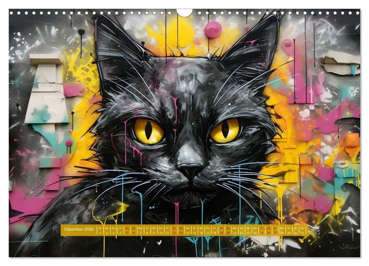 Produktbild: Graffiti Katzen (Wandkalender 2026 DIN A3 quer), CALVENDO Monatskalender