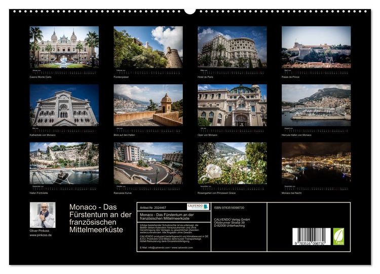 Produktbild: Monaco - Das F&uuml;rstentum an der franz&ouml;sischen Mittelmeerk&uuml;ste (hochwertiger Premium Wandkalender 2026 DIN A2 quer), Kunstdruck in Hochglanz