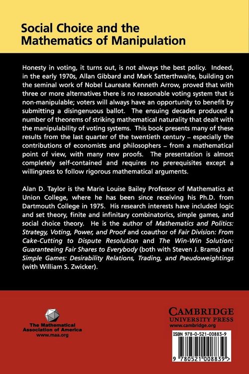 Produktbild: Social Choice and the Mathematics of Manipulation