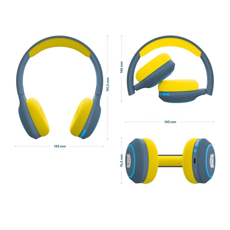 Produktbild: tigerbuddies Bluetooth Kinderkopfh&ouml;rer Royal Sun ( dunkelblau / gelb )