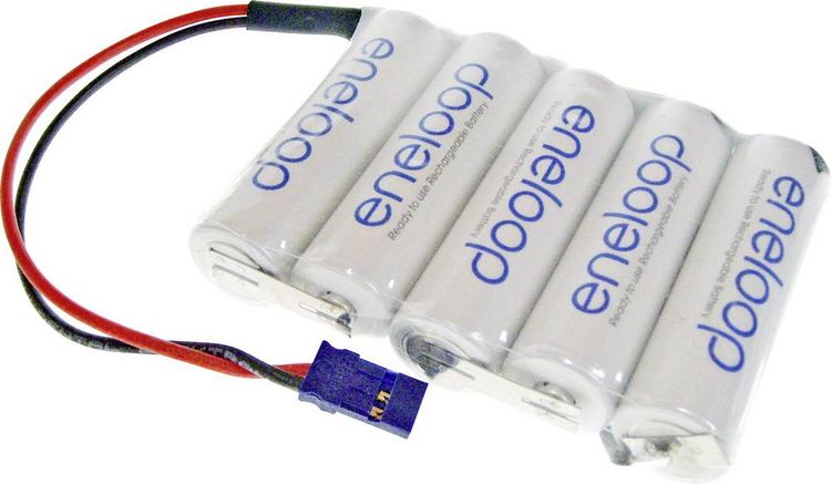 Produktbild: Panasonic eneloop Reihe F1x5 Graupner Akkupack 5x Mignon (AA) Kabel, Stecker NiMH 6V 1900 mAh