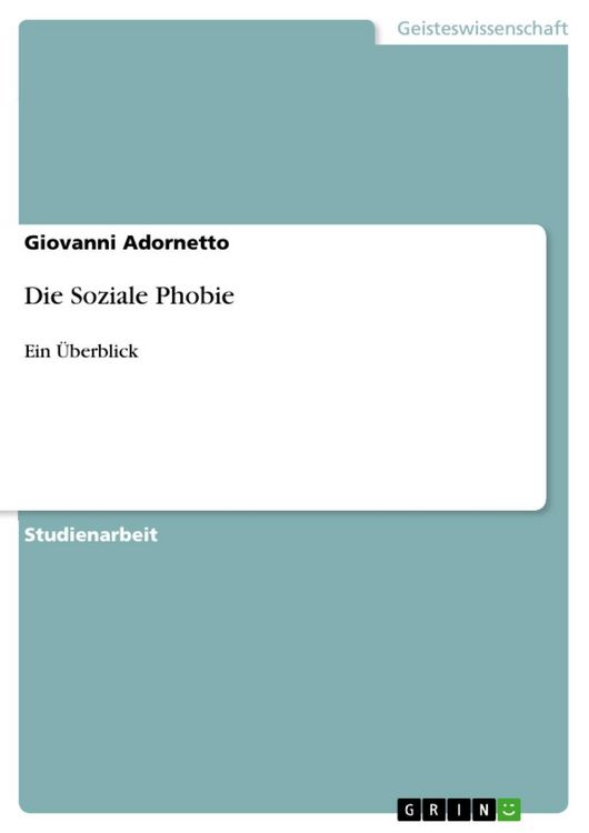 Produktbild: Die Soziale Phobie