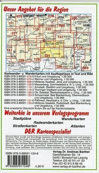 Produktbild: Radwander- und Wanderkarte Oberes Saaletal, Saalfeld/Saale, Hohenwarte-Stausee und Umgebung
