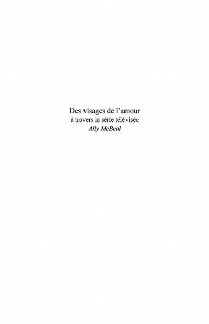 Produktbild: Visages de l'amour a travers la serie te