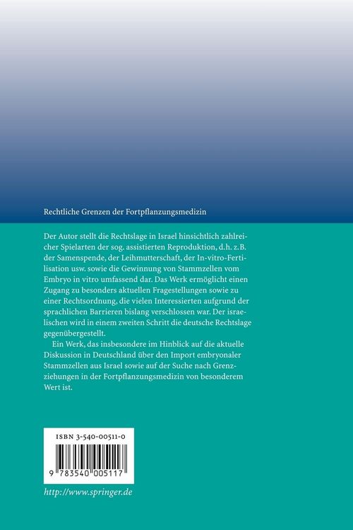 Produktbild: Rechtliche Grenzen der Fortpflanzungsmedizin