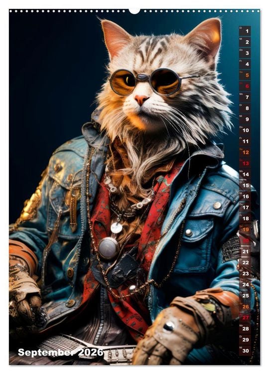 Produktbild: Stylische Katzen (hochwertiger Premium Wandkalender 2026 DIN A2 hoch), Kunstdruck in Hochglanz