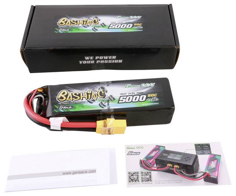 Produktbild: Gens ace Modellbau-Akkupack (LiPo) 14.8V 5000 mAh Block XT90