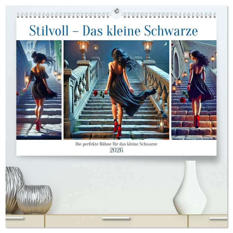 Produktbild: Stilvoll - Das kleine Schwarze (hochwertiger Premium Wandkalender 2026 DIN A2 quer), Kunstdruck in Hochglanz