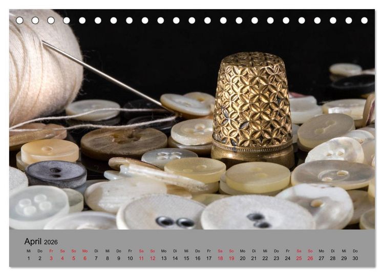Produktbild: Die Art der Kn&ouml;pfe (Tischkalender 2026 DIN A5 quer), CALVENDO Monatskalender