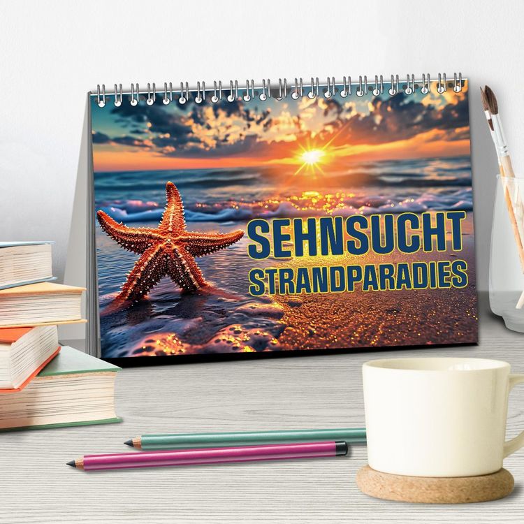 Produktbild: Sehnsucht Strandparadies (Tischkalender 2026 DIN A5 quer), CALVENDO Monatskalender