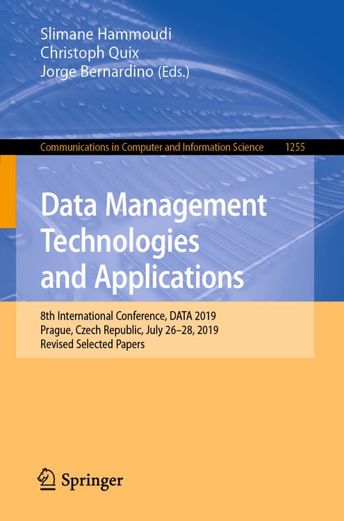 Produktbild: Data Management Technologies and Applications