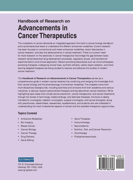 Produktbild: Handbook of Research on Advancements in Cancer Therapeutics