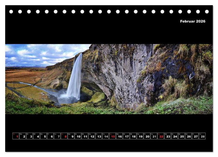 Produktbild: Island 2026 Landschaftspanoramen (Tischkalender 2026 DIN A5 quer), CALVENDO Monatskalender