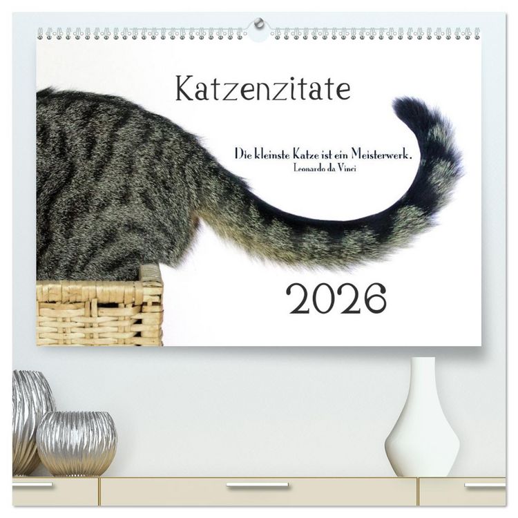 Produktbild: Katzenzitate 2026 (hochwertiger Premium Wandkalender 2026 DIN A2 quer), Kunstdruck in Hochglanz