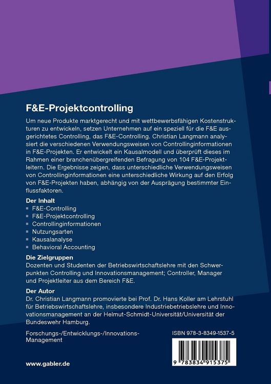 Produktbild: F&E-Projektcontrolling