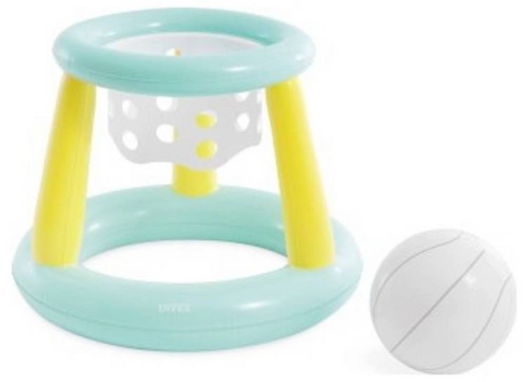 Produktbild: Intex Der &bdquo;Mega Floating Hoops&ldquo; Basketballkorb mit aufblasbarem Ball sorgt f&uuml;r actionreichen Spielspa&szlig; im und au&szlig;erhalb des Pools
