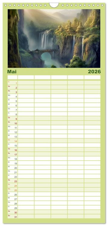 Produktbild: Familienplaner 2026 - Im Reich der Elben mit 5 Spalten (Wandkalender, 21 x 45 cm) CALVENDO