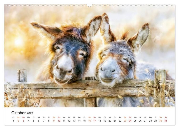 Produktbild: Esel - Wenn Ruhe ein Gesicht h&auml;tte (hochwertiger Premium Wandkalender 2027 DIN A2 quer), Kunstdruck in Hochglanz