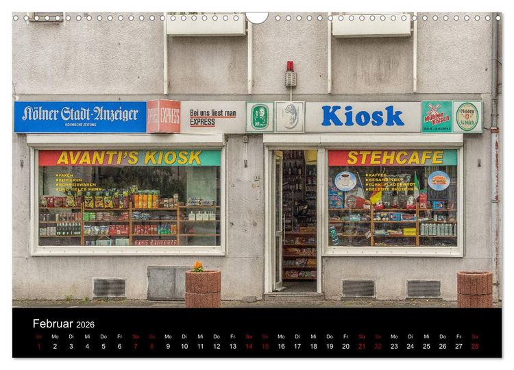 Produktbild: K&ouml;lsche Veedelskultur. B&uuml;dchen, Kioske und Trinkhallen. (Wandkalender 2026 DIN A3 quer), CALVENDO Monatskalender