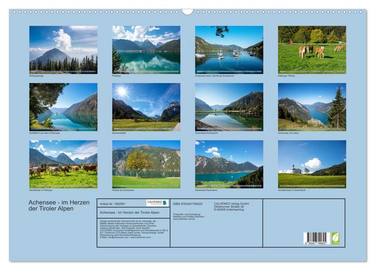 Produktbild: Achensee - im Herzen der Tiroler Alpen (Wandkalender 2026 DIN A2 quer), CALVENDO Monatskalender