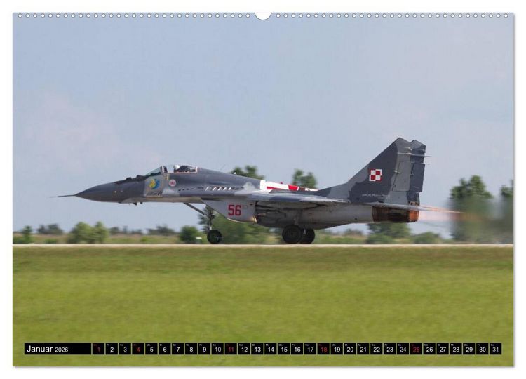 Produktbild: Augenblicke in der Luft: MiG-29 Fulcrum (Wandkalender 2026 DIN A2 quer), CALVENDO Monatskalender