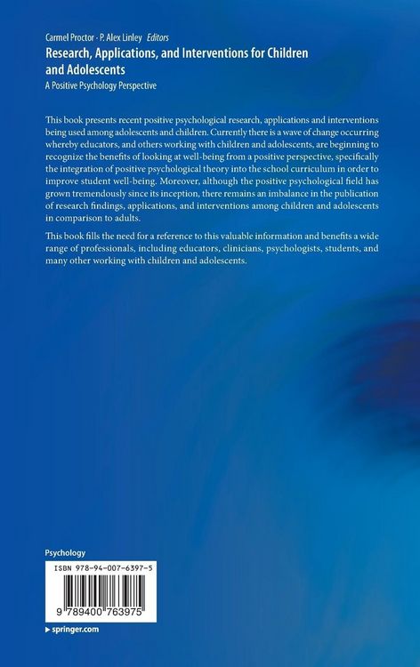 Produktbild: Research, Applications, and Interventions for Children and Adolescents