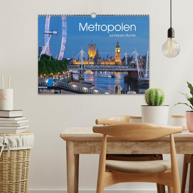 Produktbild: Metropolen zur blauen Stunde 2026 (Wandkalender 2026 DIN A3 quer), CALVENDO Monatskalender