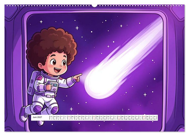Produktbild: Kleine Astronauten (hochwertiger Premium Wandkalender 2027 DIN A2 quer), Kunstdruck in Hochglanz