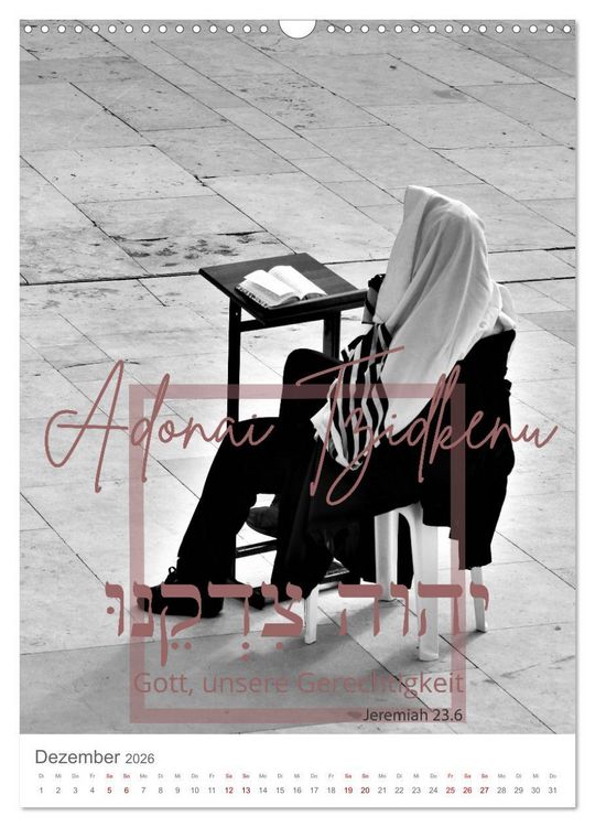 Produktbild: Israel und hebr&auml;ische Namen Gottes (Wandkalender 2026 DIN A3 hoch), CALVENDO Monatskalender