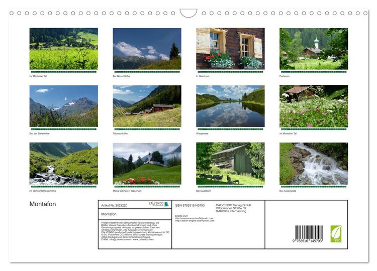 Produktbild: Montafon (Wandkalender 2026 DIN A3 quer), CALVENDO Monatskalender