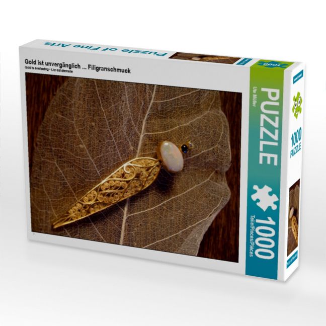 Produktbild: CALVENDO Puzzle Gold ist unverg&auml;nglich ... Filigranschmuck | 1000 Teile Lege-Gr&ouml;&szlig;e 64x48cm Foto-Puzzle f&uuml;r gl&uuml;ckliche Stunden