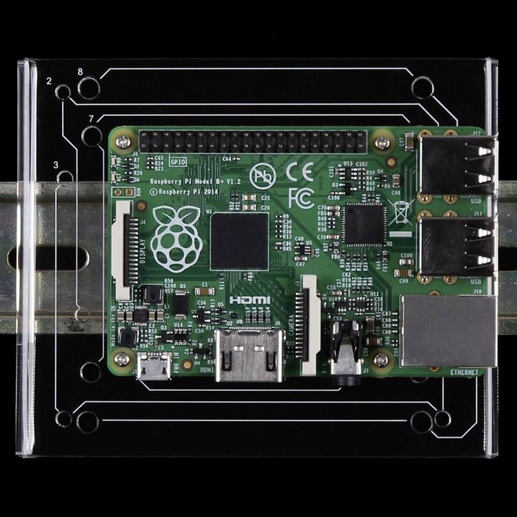 Produktbild: Raspberry Pi&reg; Joy-it RB-DIN-Rail DIN-Rail-Halterung Passend f&uuml;r (Entwicklungskits): Arduino, Banana Pi, BeagleBoard, BeagleBone