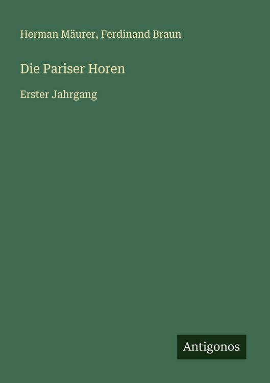 Produktbild: Die Pariser Horen