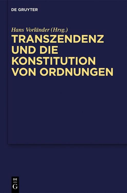 Produktbild: Transzendenz und die Konstitution von Ordnungen