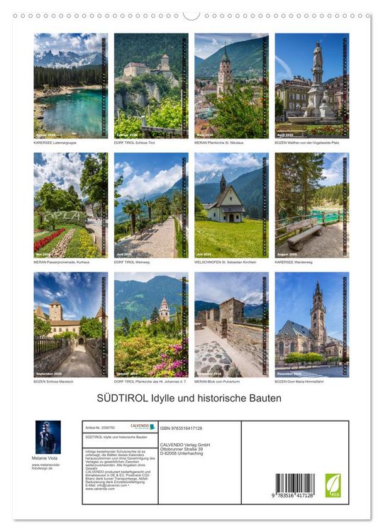Produktbild: S&Uuml;DTIROL Idylle und historische Bauten (hochwertiger Premium Wandkalender 2026 DIN A2 hoch), Kunstdruck in Hochglanz