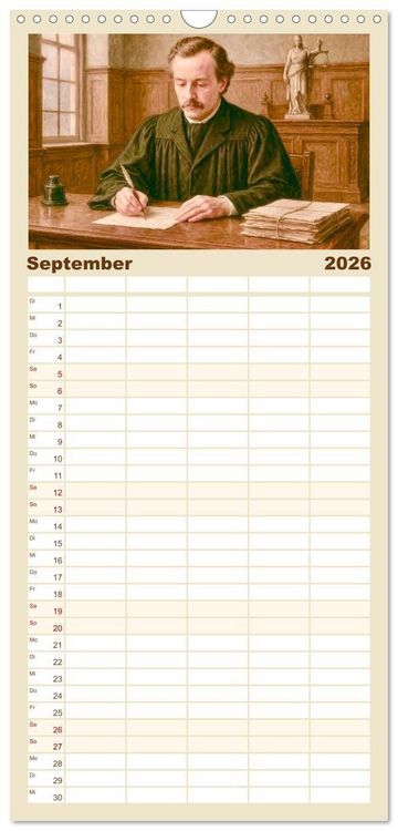 Produktbild: Familienplaner 2026 - Theodor Storm. Sein Leben, seine Werke mit 5 Spalten (Wandkalender, 21 x 45 cm) CALVENDO