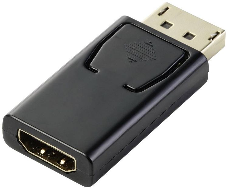 Produktbild: Renkforce RF-5506962 DisplayPort / HDMI Adapter [1x DisplayPort Stecker - 1x HDMI-Buchse] Schwarz vergoldete Steckkontakte